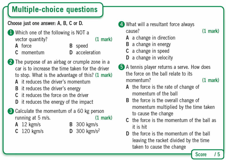 Acceleration & Momentum gcserevision, physics, forcesmotion